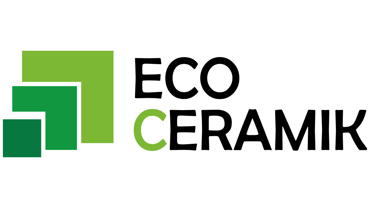 Logo d'Éco Ceramik, avec une typographie moderne en noir et un accent vert vif, reflétant notre engagement envers l'innovation et la durabilité dans le carrelage.